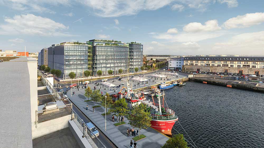 Bonham Quay – nowy biurowiec, restauracje i zakwaterowanie dla studentów w Galway