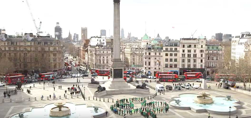 Gigantyczna koniczyna na Trafalgar Square