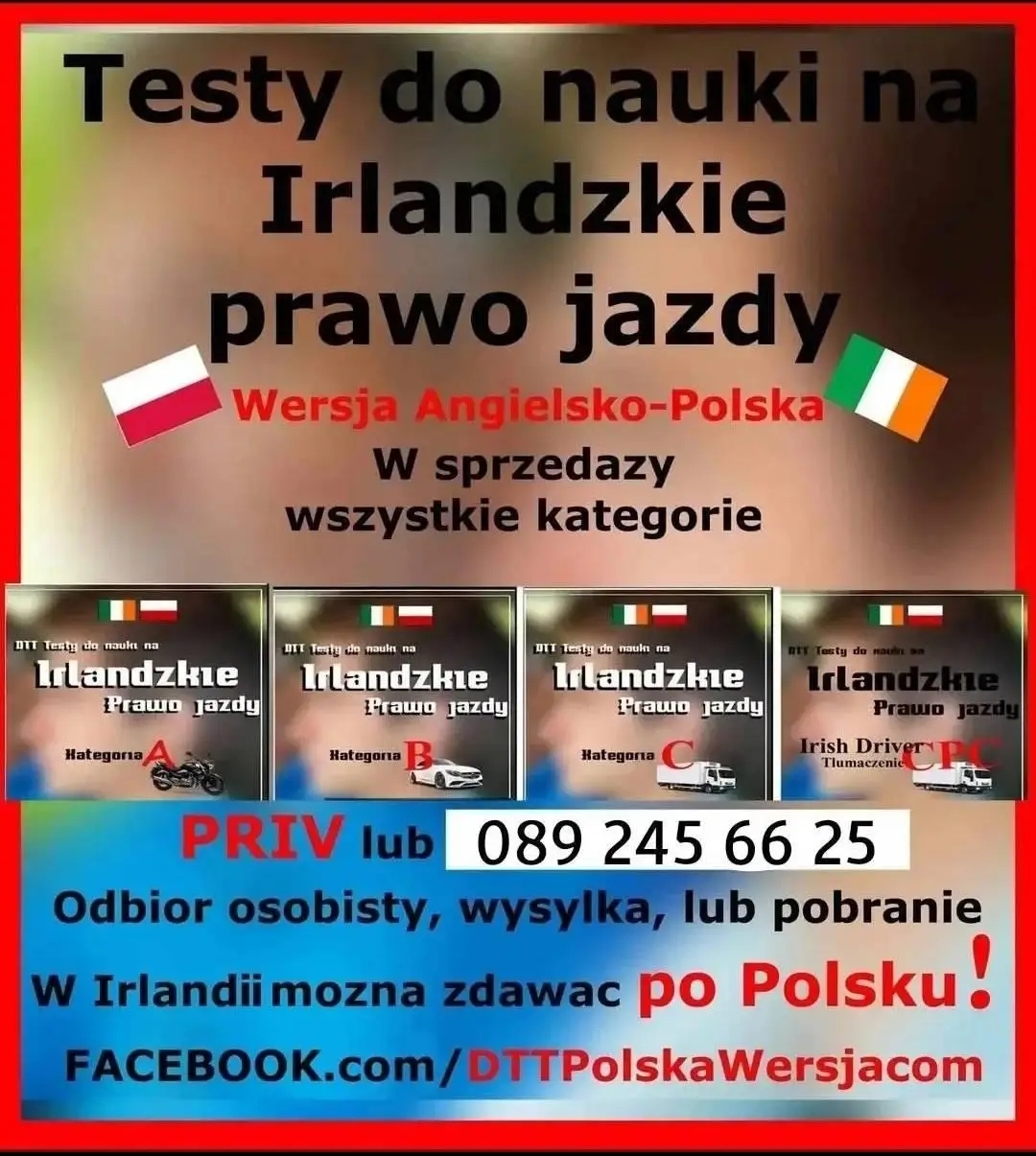 W Irlandii można zdawać po Polsku. Zdawalność w wielu miastach to aż 65-75%